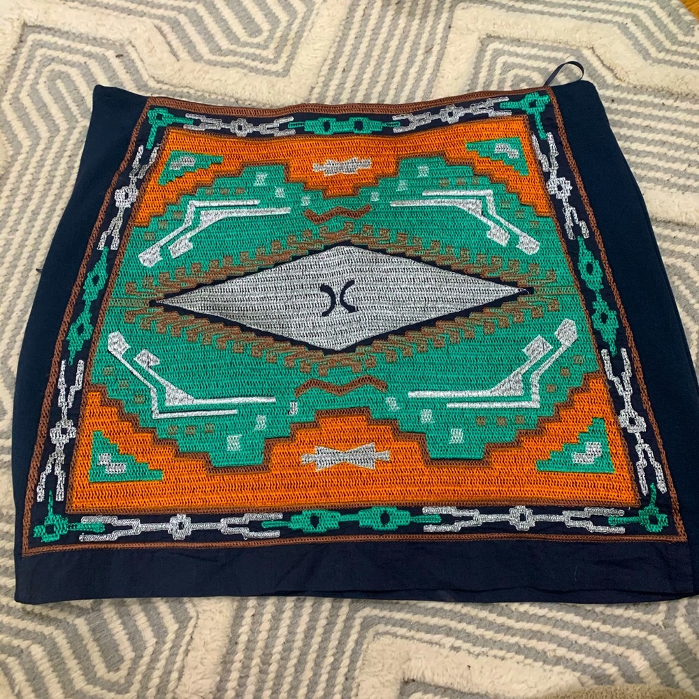 Navy mini skirt beautiful embroidery